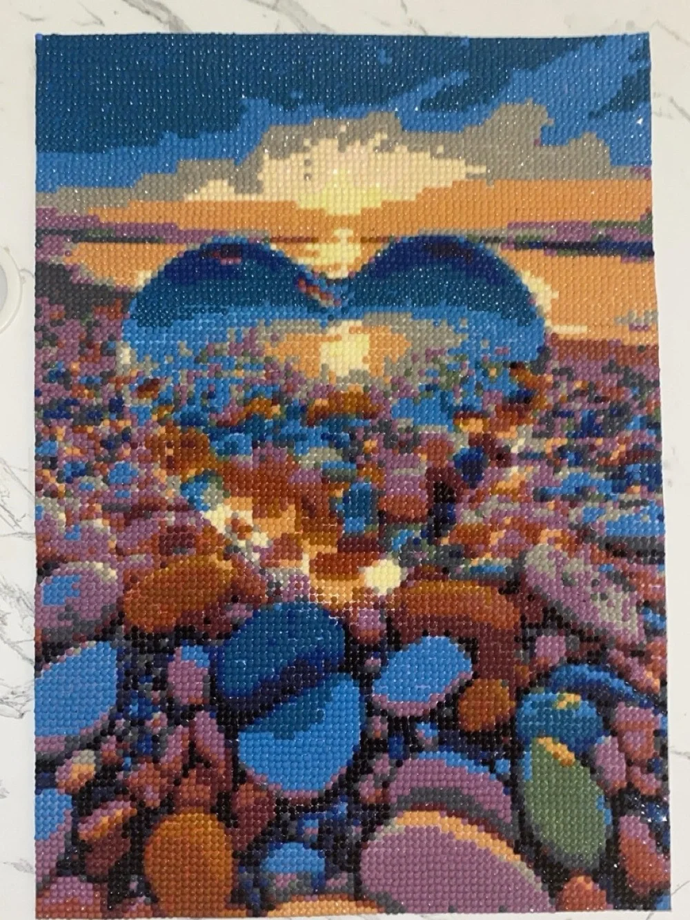 Blue Heart Coastal Mosaic Wall Art - Unbranded